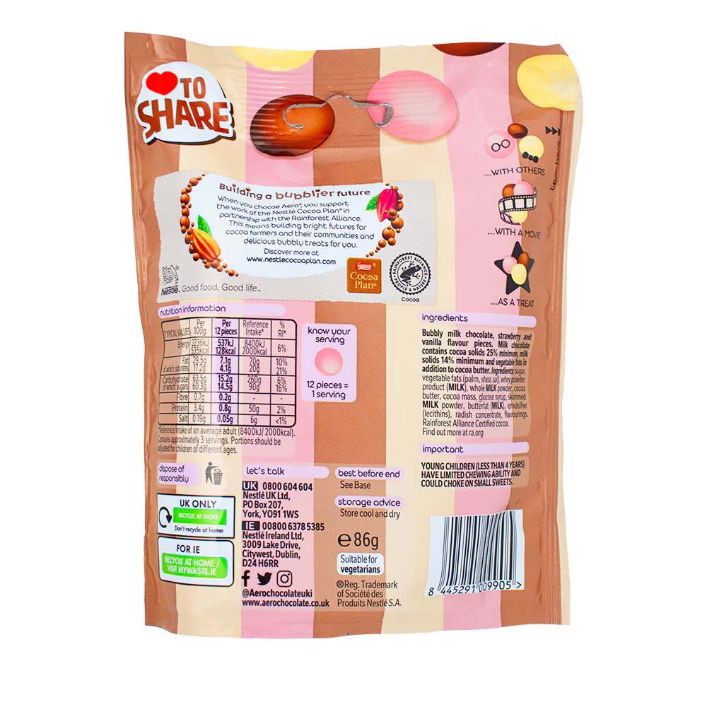 Aero Melts Neapolitan Ice Cream Chocolate (UK) - 86g - Image 2