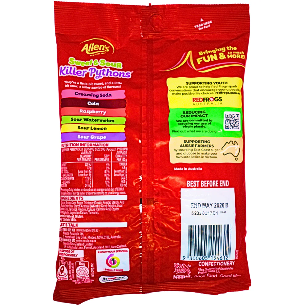 Allen's Sweet & Sour Killer Pythons (Aus) - 192g - Image 2