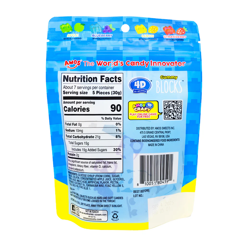 Amos 4D Creative Building Blocks Gummy Candy - 7oz - Image 2