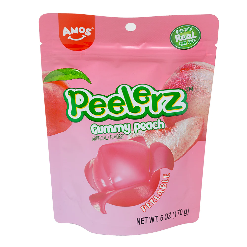 Amos Peelerz Gummy Peach Candies - 6oz