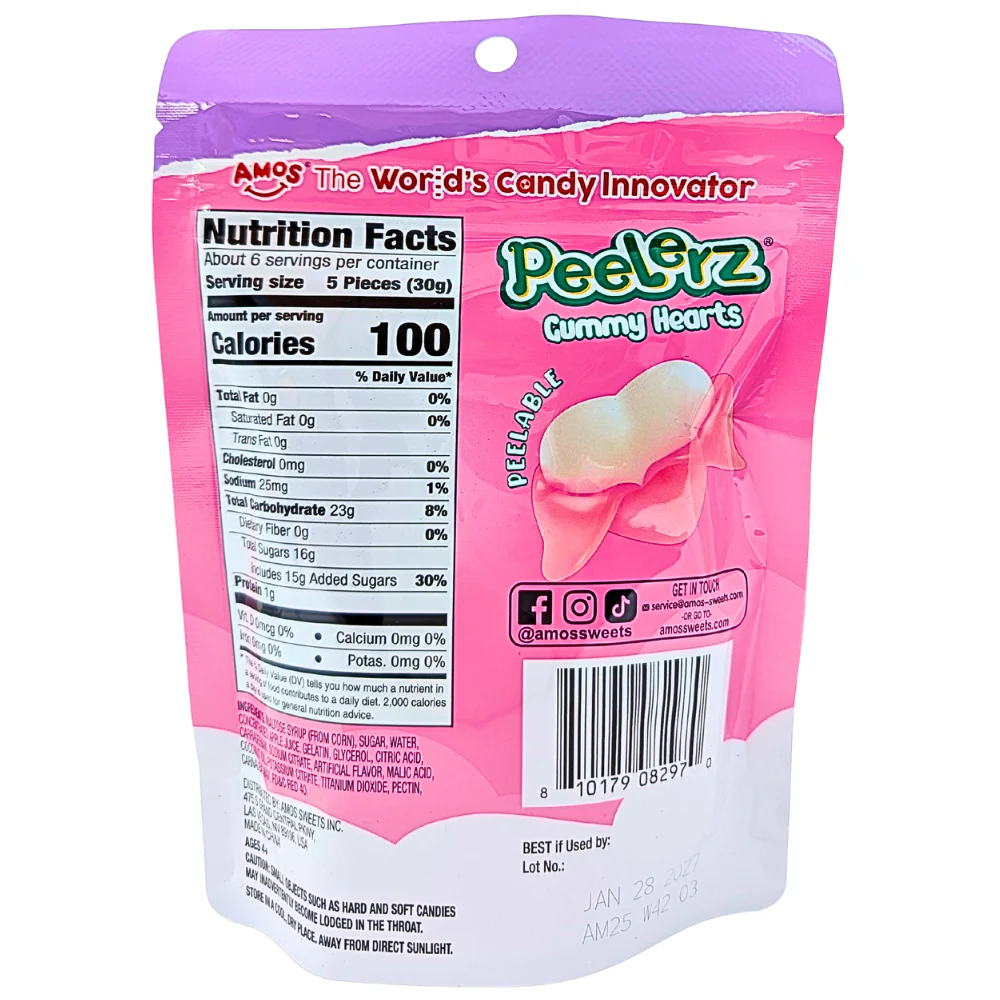 Amos Peelerz Hearts Gummy - 6oz - Image 2