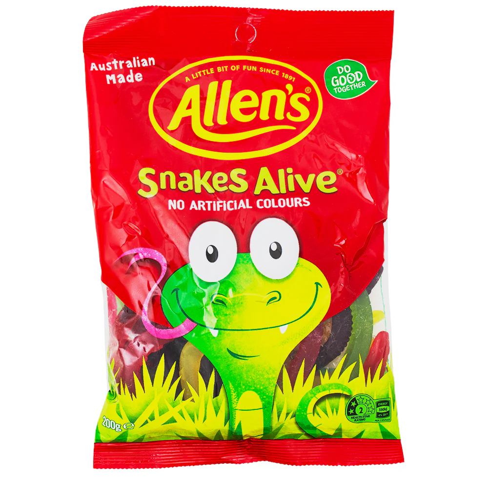 Allen's Snakes Alive Gummy Candy (Australia) - 200g