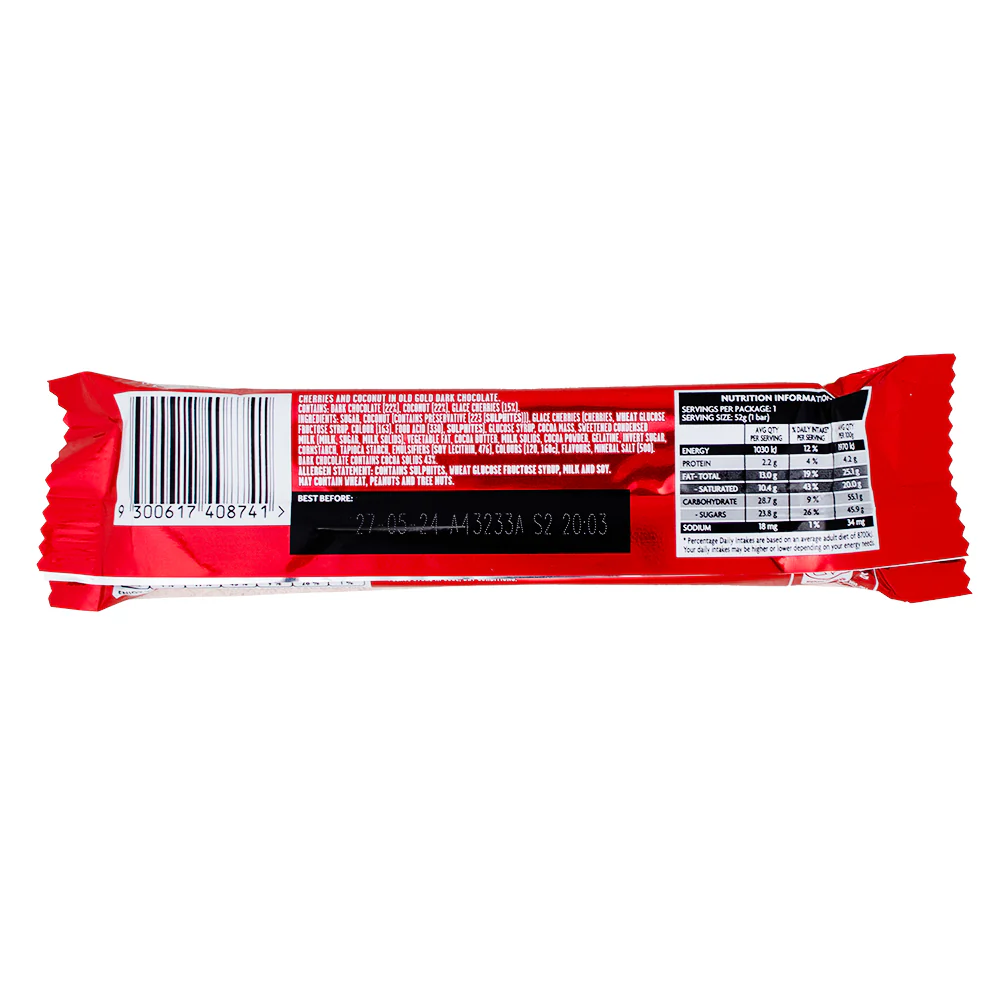Cadbury Cherry Ripe (Australia) - 44g - Image 2