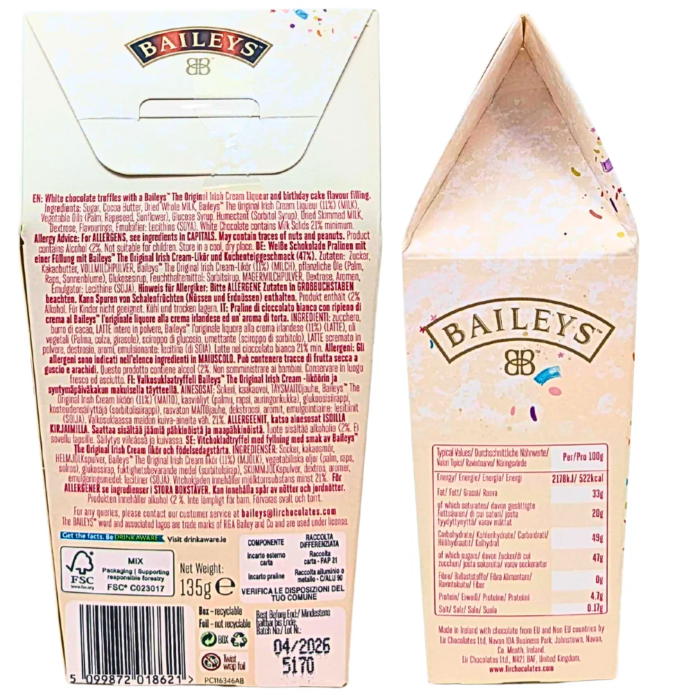 Baileys Chocolate Truffles Birthday Cake - 135g - Image 3