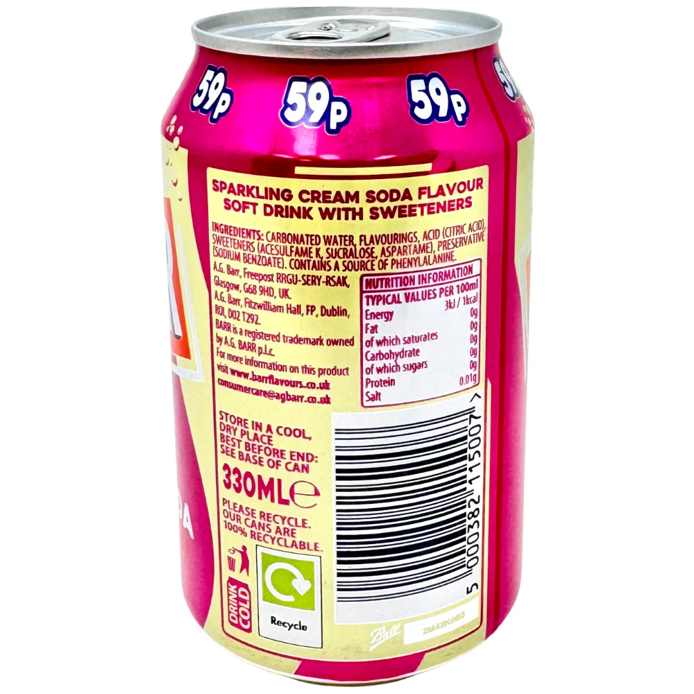 Barr American Cream Soda (UK) - 330mL - Image 2