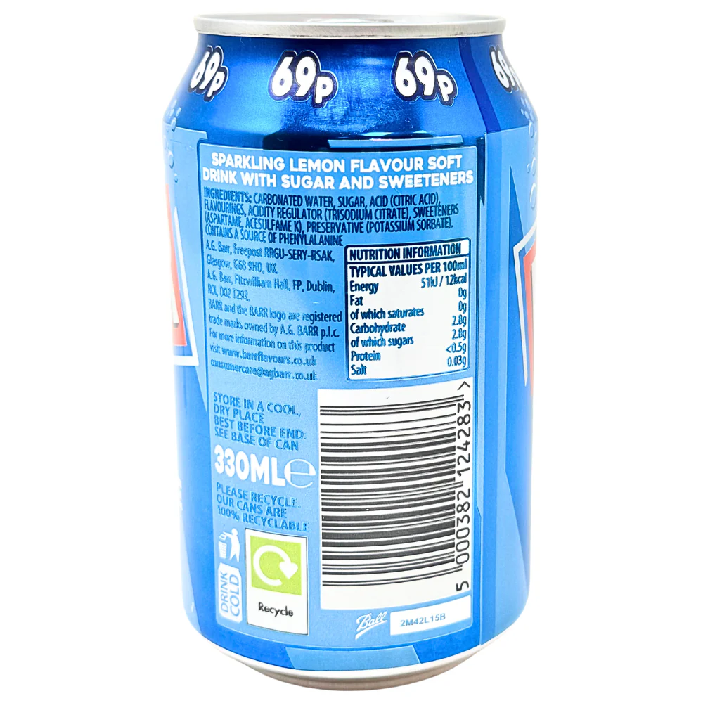 Barr Lemonade Soda (UK) - 330mL - Image 2