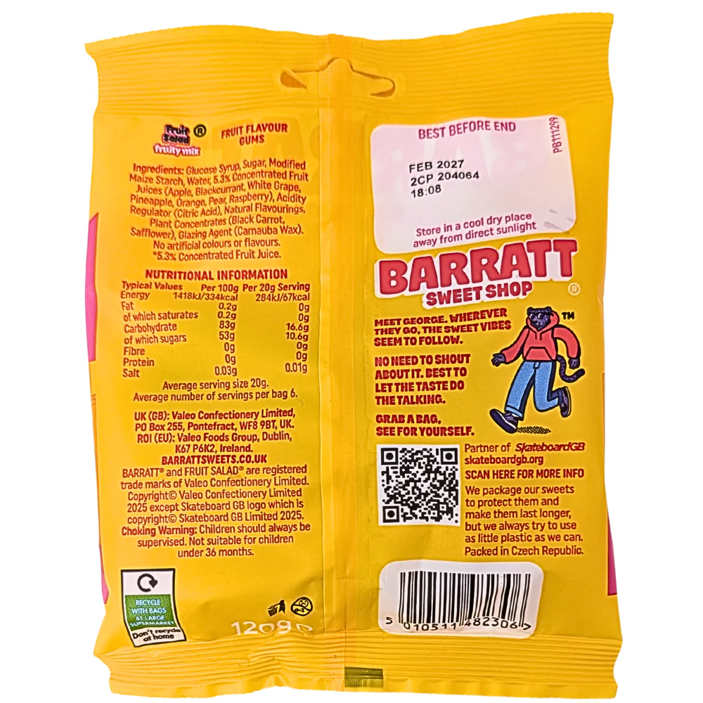 Barratt Fruit Salad Fruity Mix (UK) - 120g - Image 2