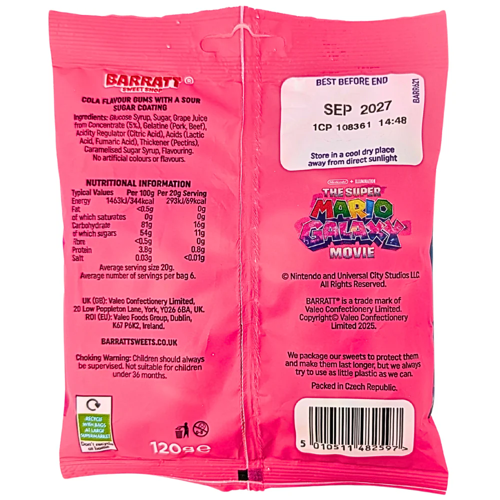Barratt Super Mario Galaxy Cola Loops (UK) - 120g - Image 2
