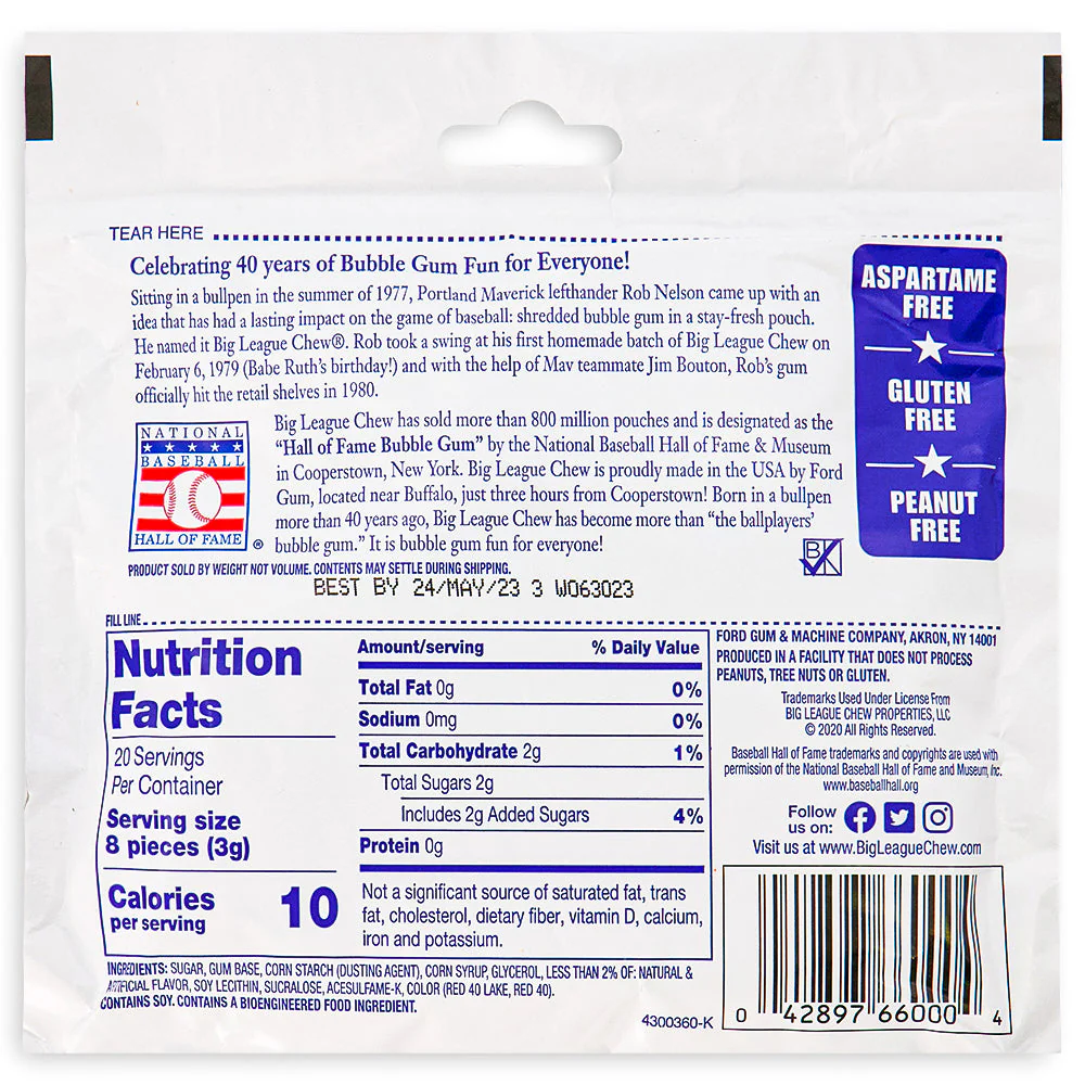 Big League Chew Bubble Gum - Outta Here Original 60g - Image 3
