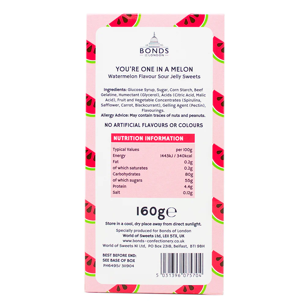 Bonds You're One in a Melon Sour Watermelon Slices (UK) - 160g - Image 3