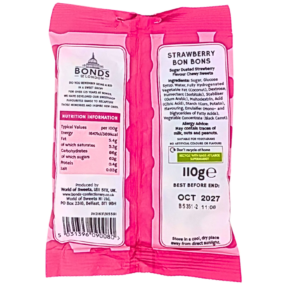 Bonds Strawberry Bon Bons (UK) - 110g - Image 2