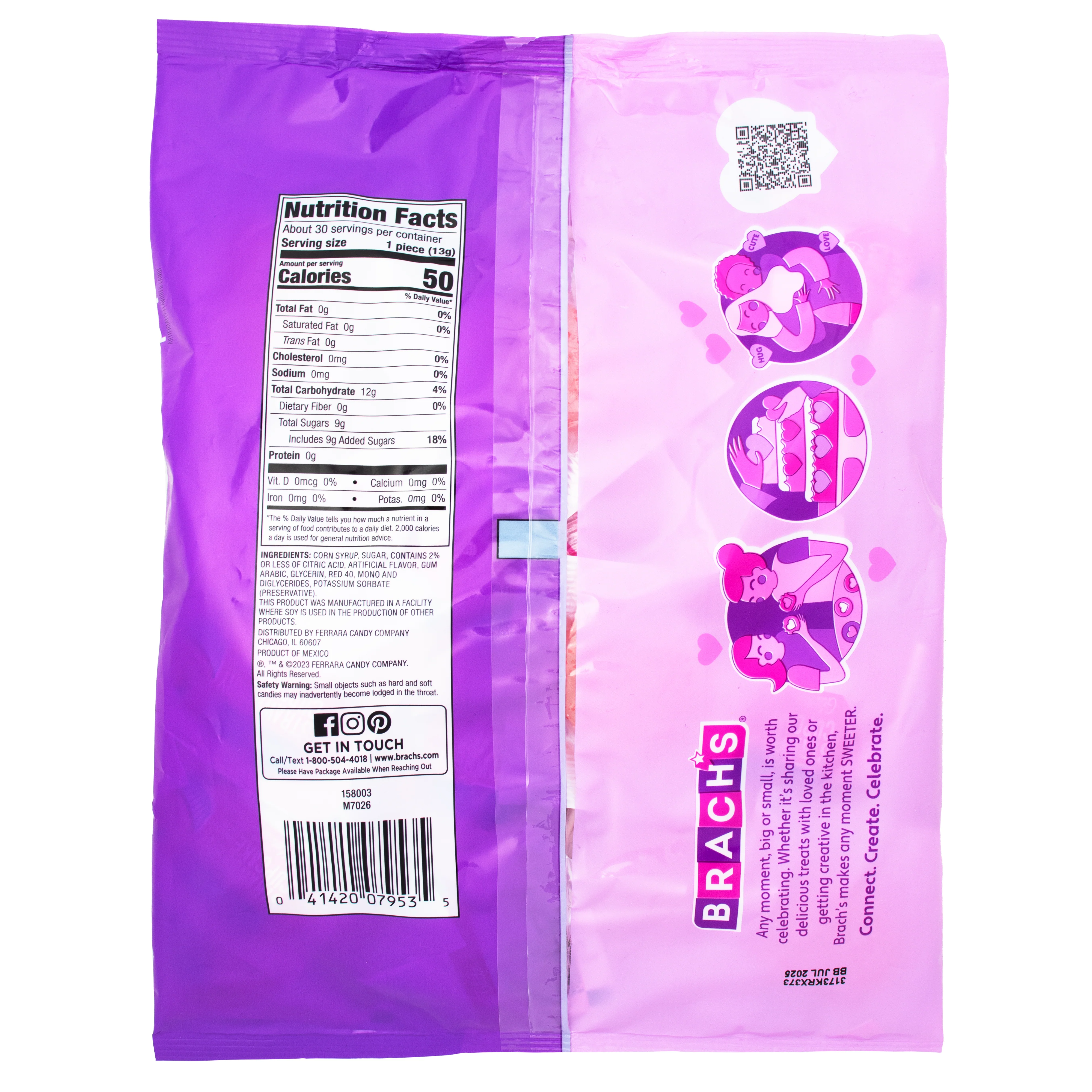 Brach's Strawberry Cupcake Glitter Lollipops 30 Pieces - 13.7oz - Image 2