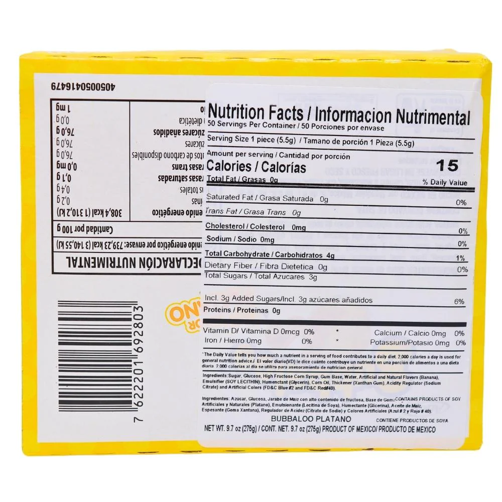 Bubbaloo Banana Liquid Filled Bubblegum - 47ct - Image 3
