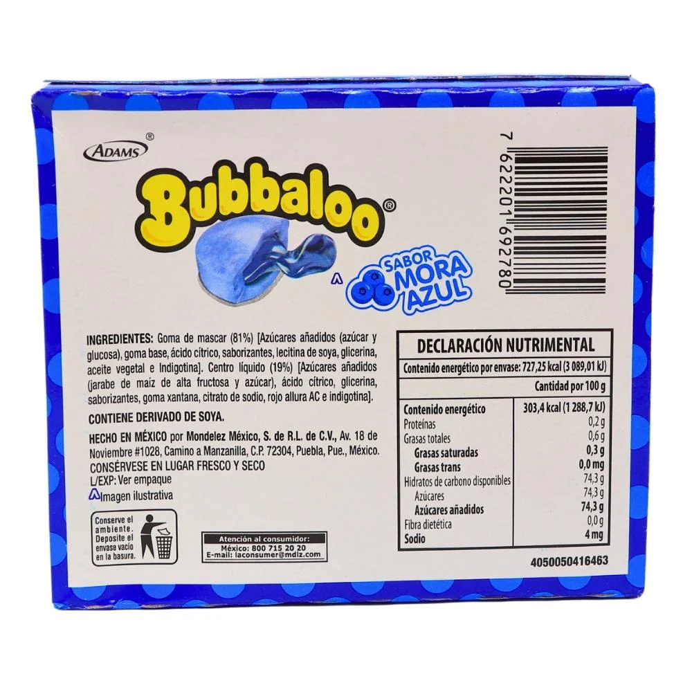 Bubbaloo Blueberry Liquid Filled Bubblegum - 47ct - Image 3
