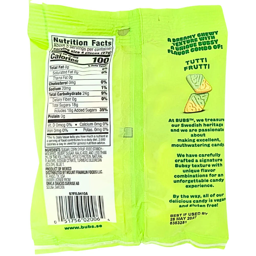 Bubs Sour Diamond Tutti Frutti - 5.5oz - Image 2
