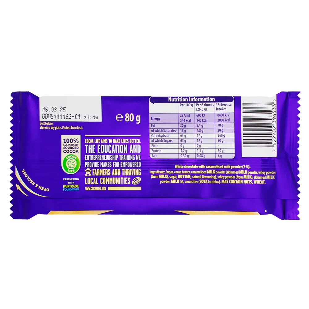 Cadbury Caramilk Golden Caramel Chocolate UK - 80g - Image 2
