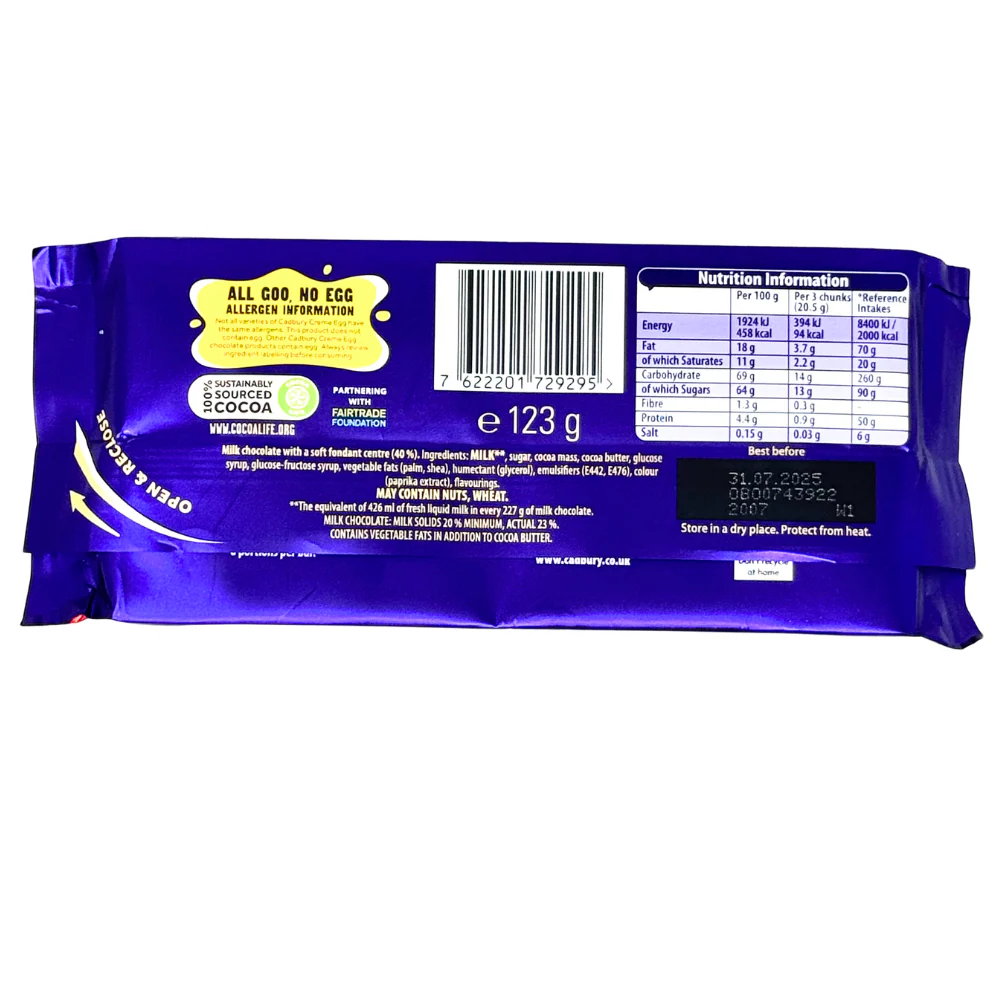 Cadbury Creme Egg Bar (UK) - 123g - Image 2