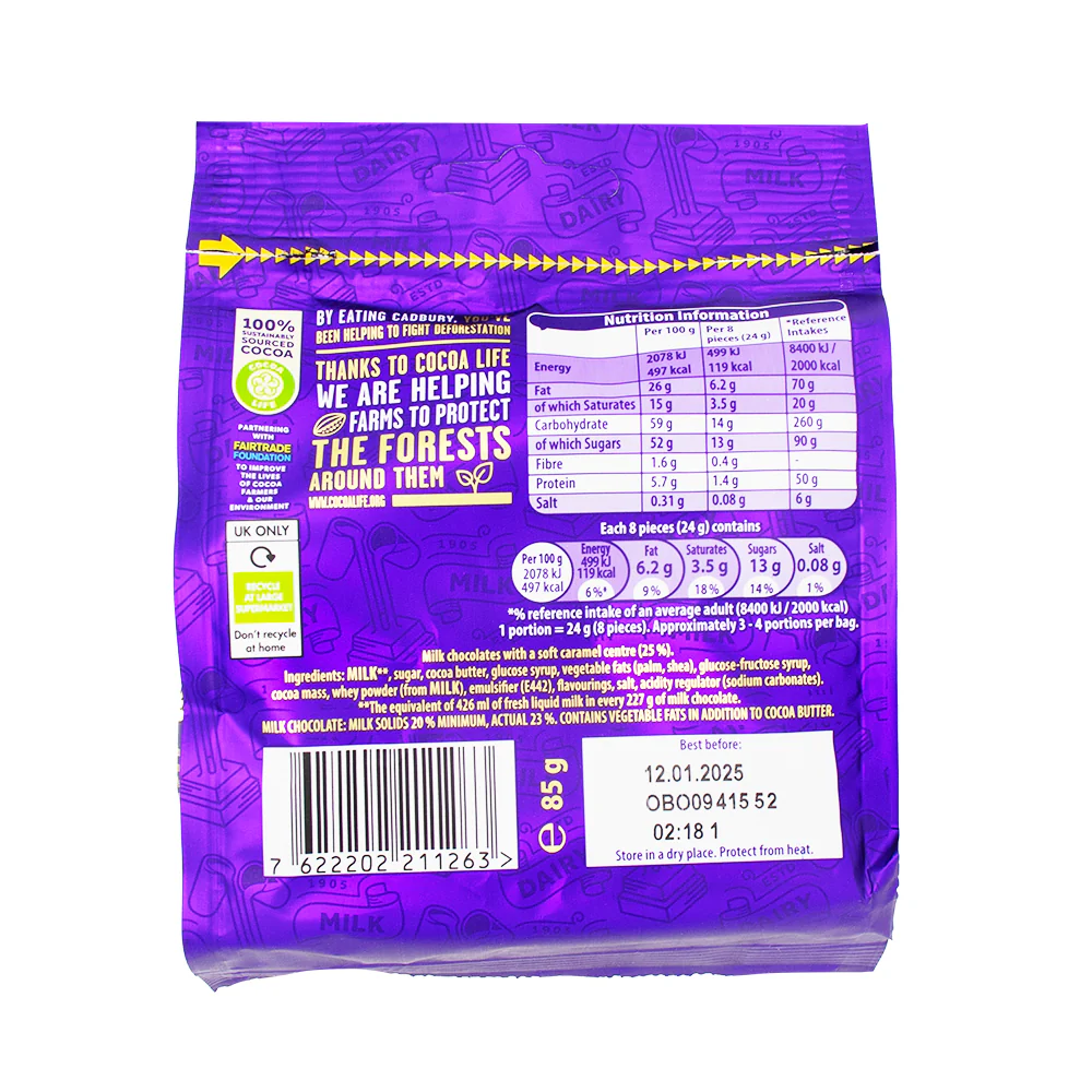 Cadbury Dairy Milk Caramel Nibbles UK - 85g - Image 2