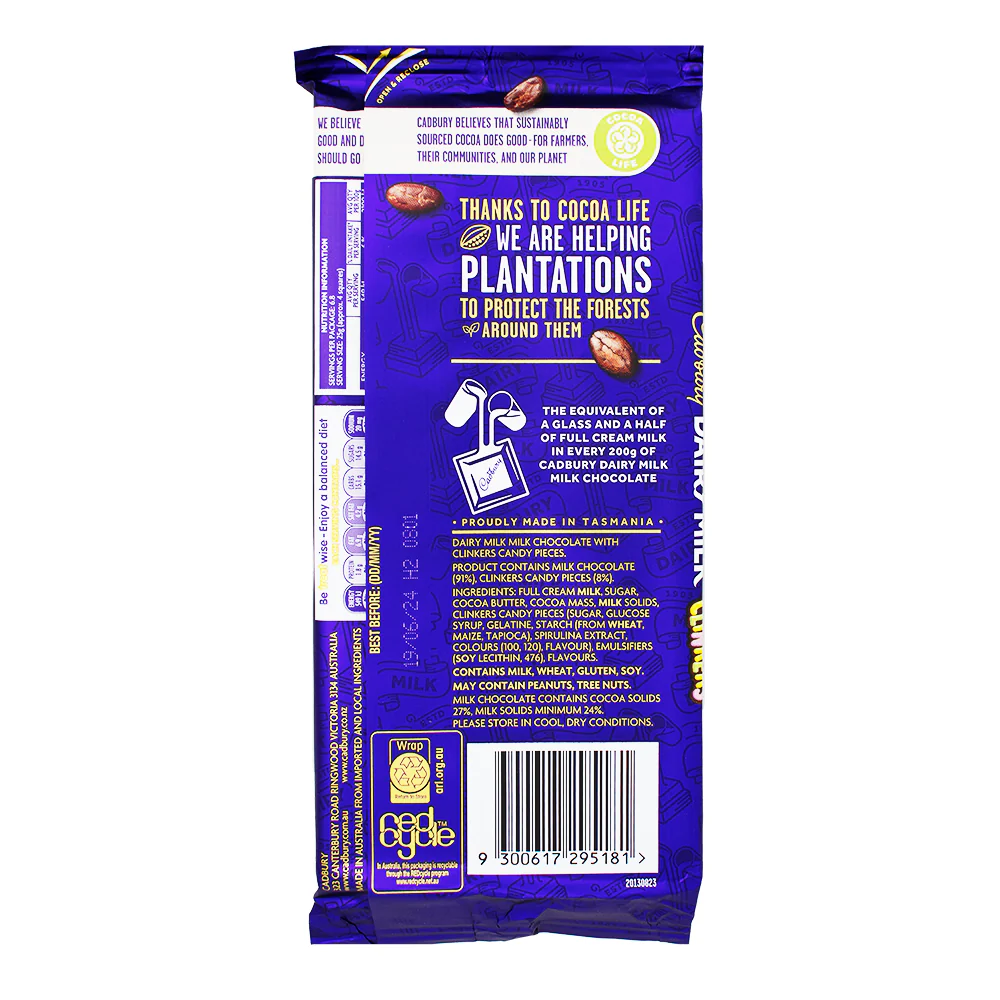 Cadbury Dairy Milk Clinkers (Australia) - 170g - Image 2