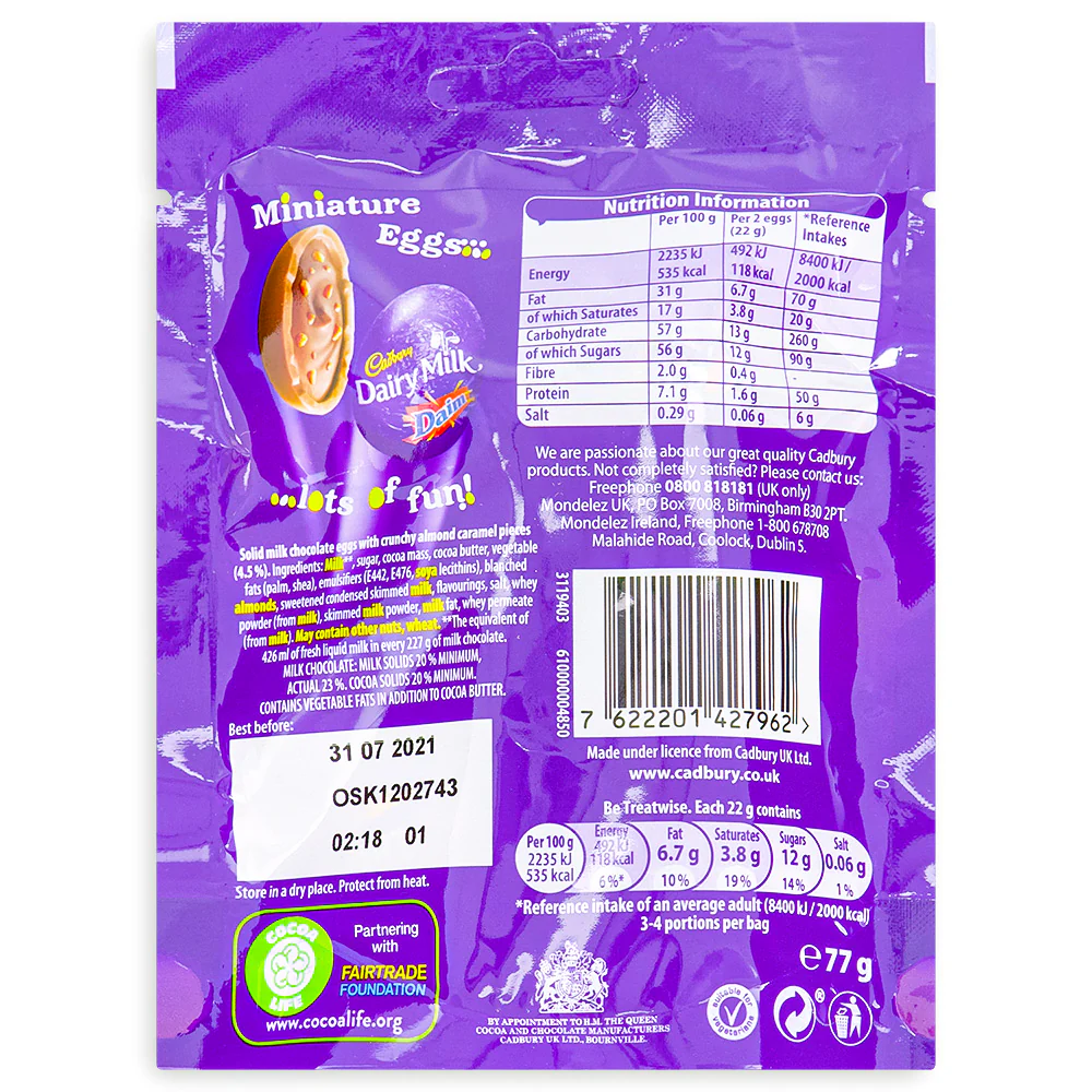 Cadbury Dairy Milk Daim Mini Eggs (UK) - 77g - Image 3