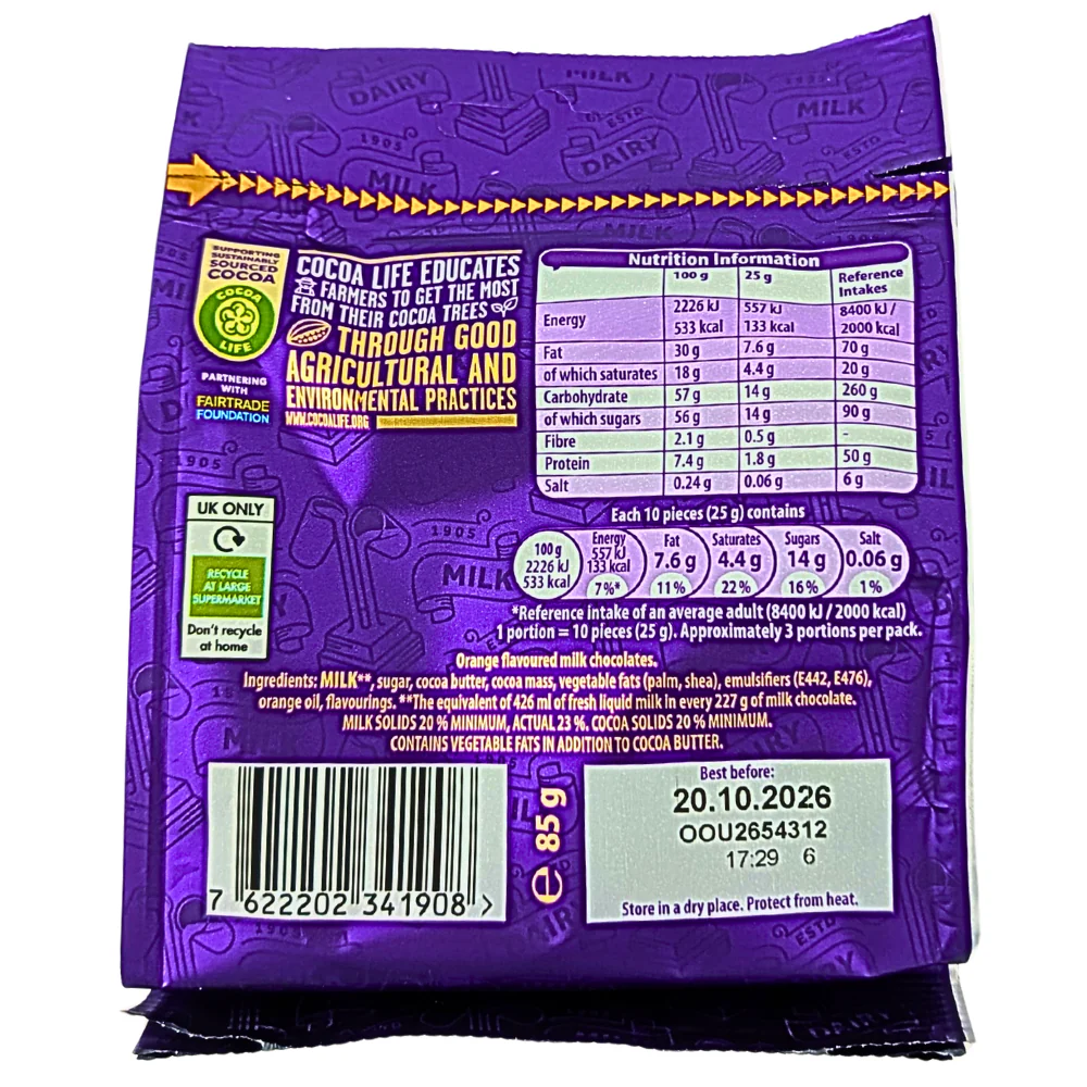 Cadbury Dairy Milk Giant Buttons Orange (UK) - 85g - Image 2