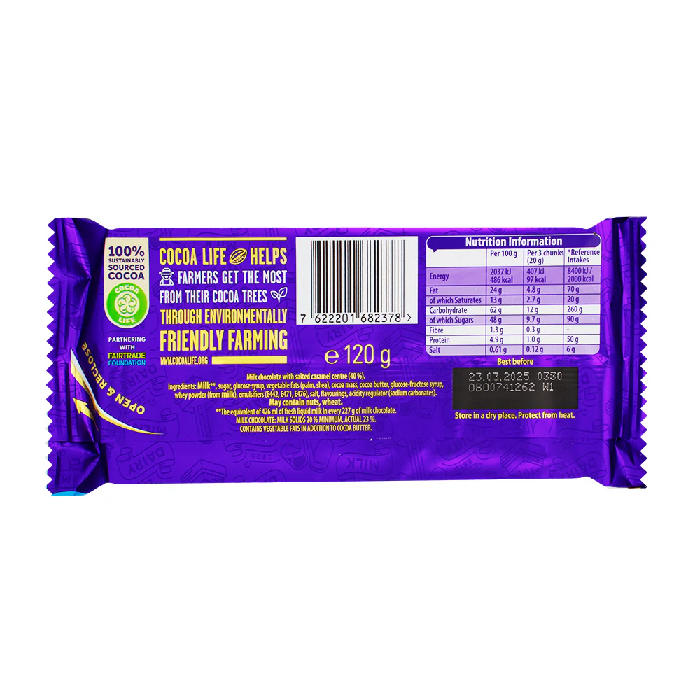 Cadbury Dairy Milk Salted Caramel UK - 120g - Image 2
