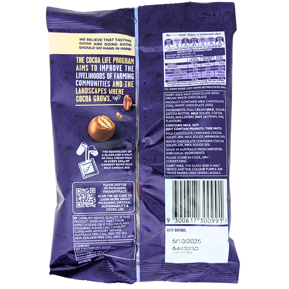 Cadbury Dairy Milk Top Deck Bites (Australia) - 135g - Image 2