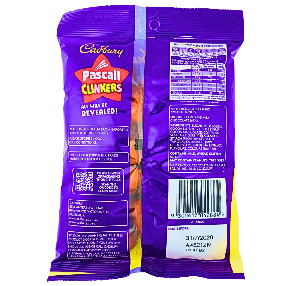 Cadbury Pascall Clinkers (Aus) - 160g - Image 2