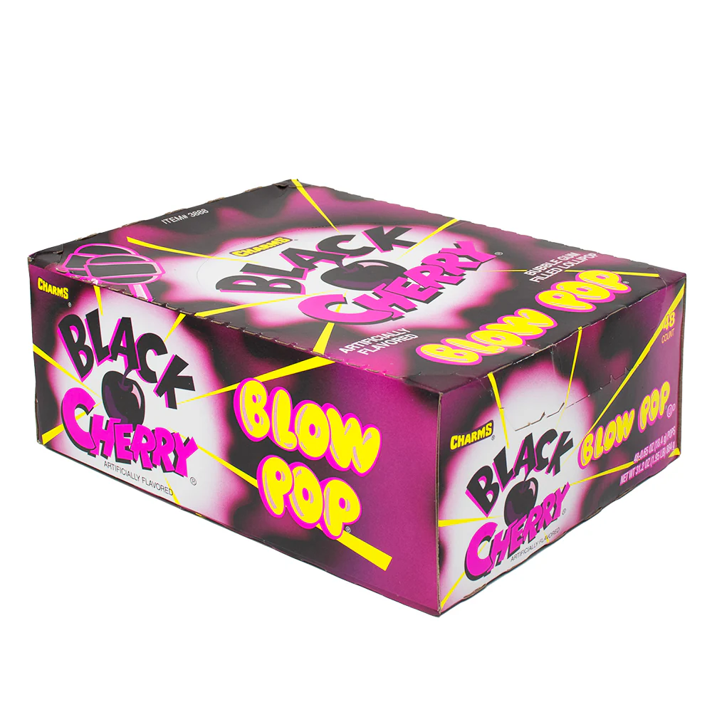 Charms Blow Pop Black Cherry - 48 Lollipops - Image 2