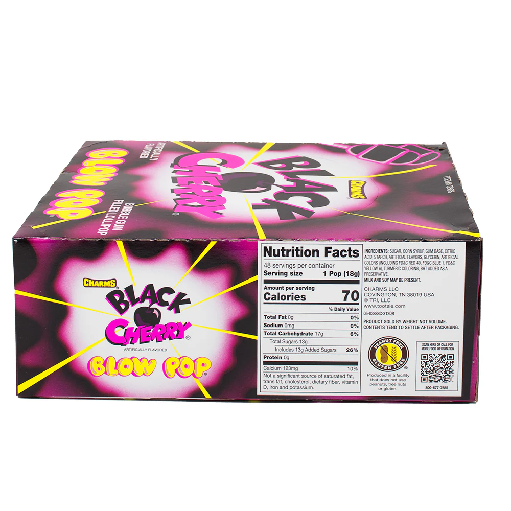 Charms Blow Pop Black Cherry - 48 Lollipops - Image 3