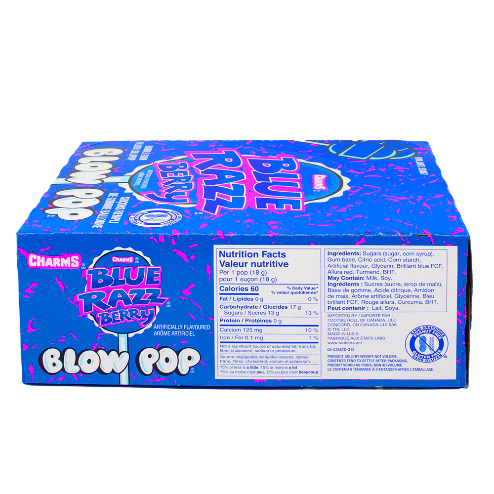 Charms Blow Pop Blue Razzberry - 48 Lollipops - Image 3