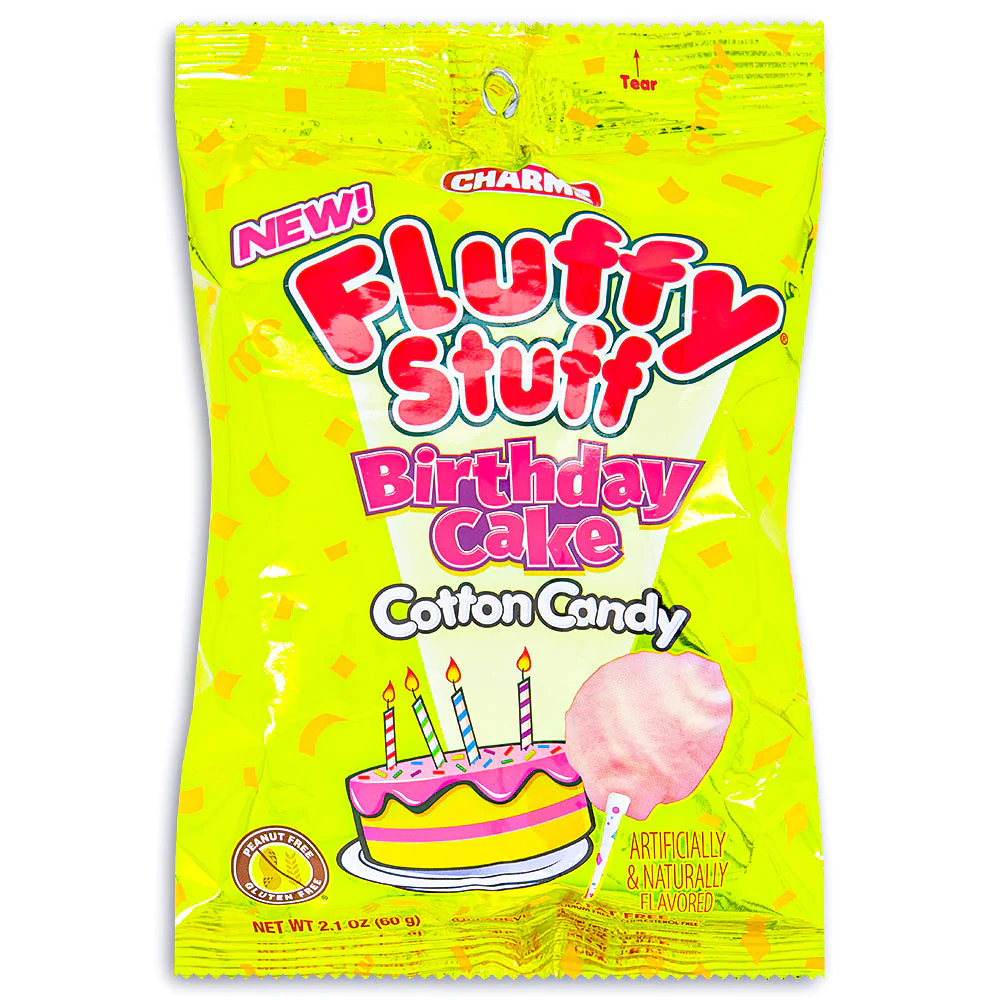 Charms Fluffy Stuff Birthday Cake Cotton Candy - 2.1 oz. - Image 2