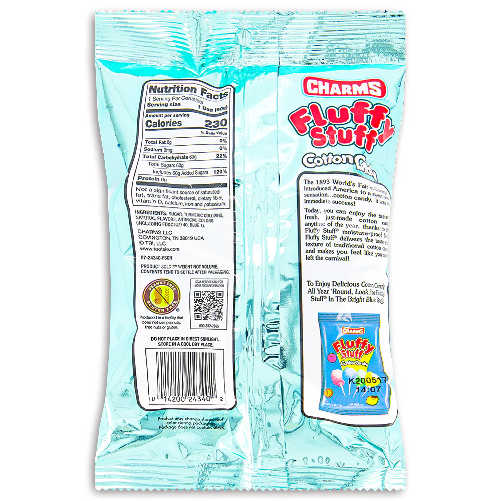 Charms Fluffy Stuff Unicorn Rainbow Sherbet Cotton Candy - 60g - Image 3