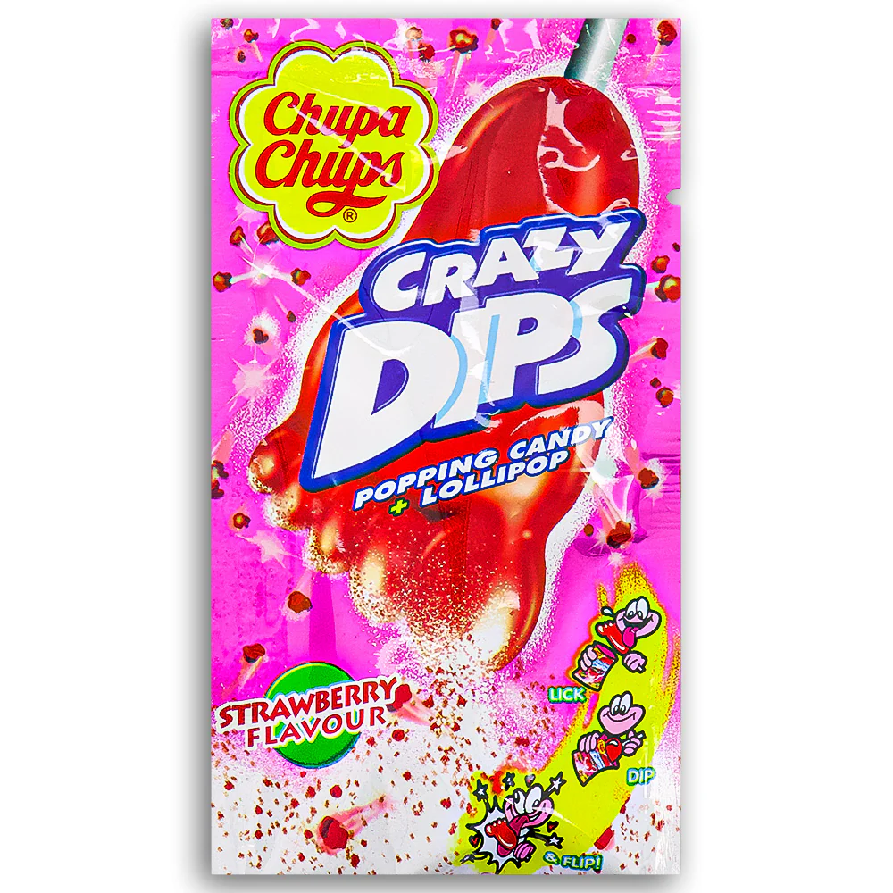Chupa Chups Crazy Dips Popping Candy + Lollipop - 14g - Image 2