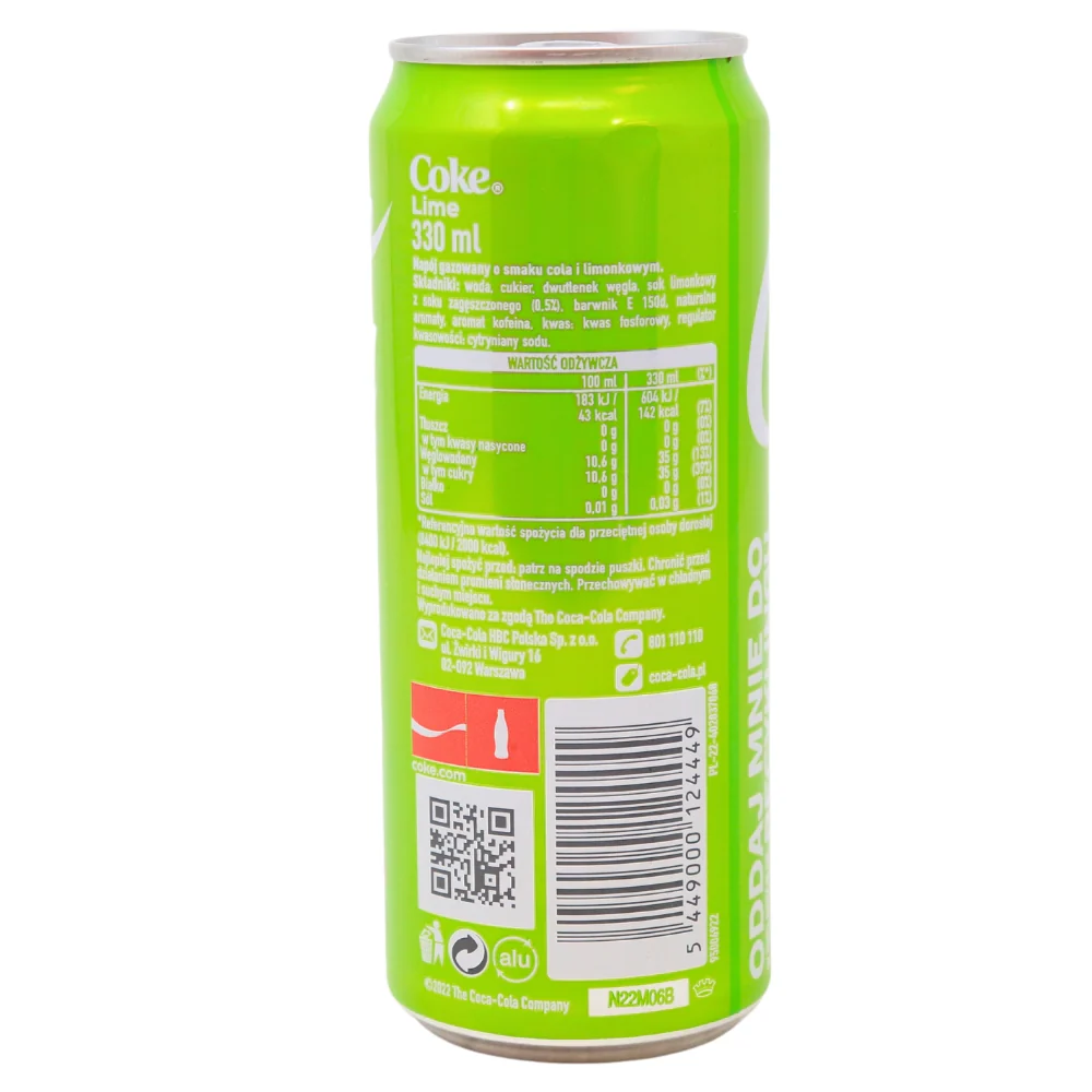 Coca Cola Lime - 330mL - Image 2