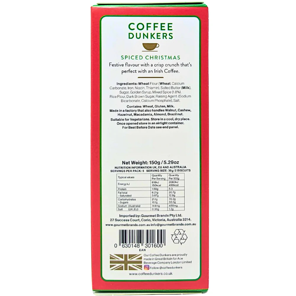 Coffee Dunkers Spiced Christmas Biscuits (UK) - 150g - Image 2
