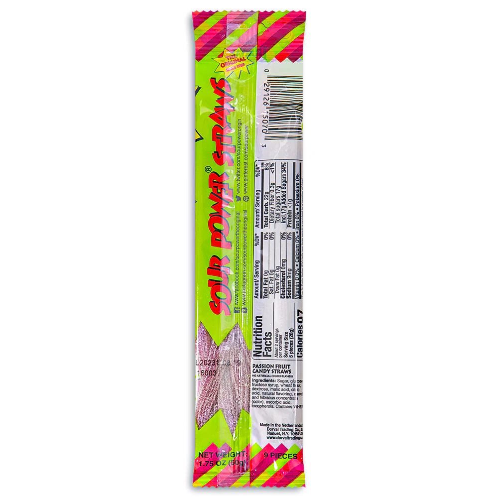 Sour Power Straws Passion Fruit - 1.75oz - Image 3
