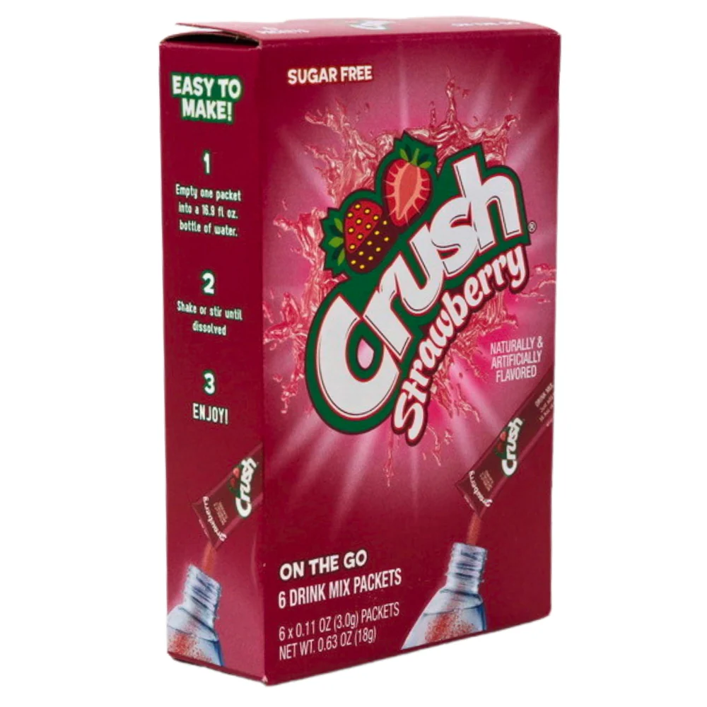 Crush Strawberry Singles to Go Drink Mix - 18g - Image 2