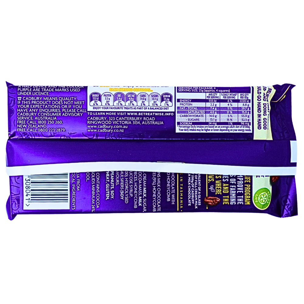 Dairy Milk Honeycomb & Peanut (Aus) - 100g - Image 3