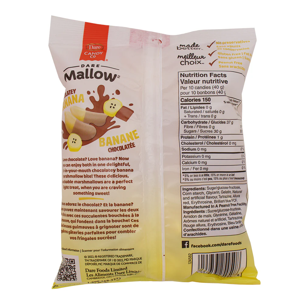 Dare Mallow Chocolatey Banana Flavoured Marshmallow Candy - 150g - Image 2