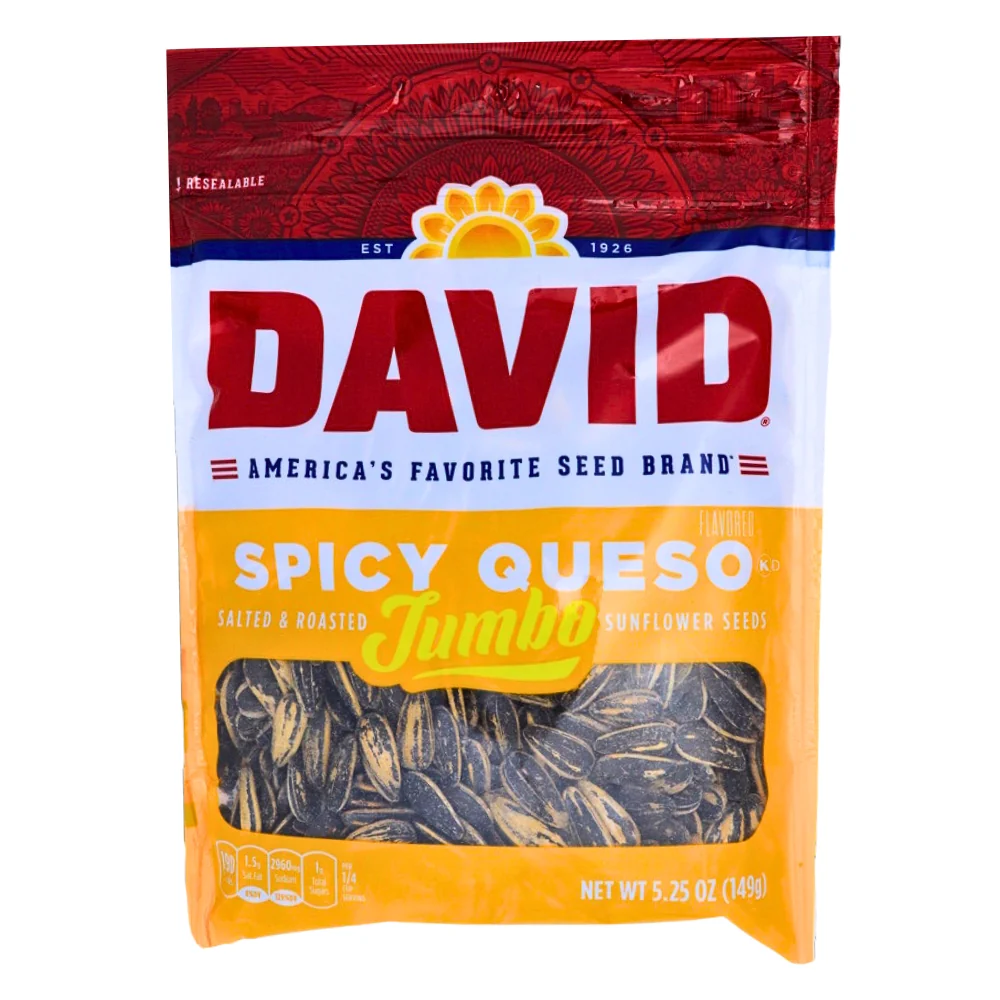 DAVID Spicy Queso Jumbo Sunflower Seeds - 5.25 oz