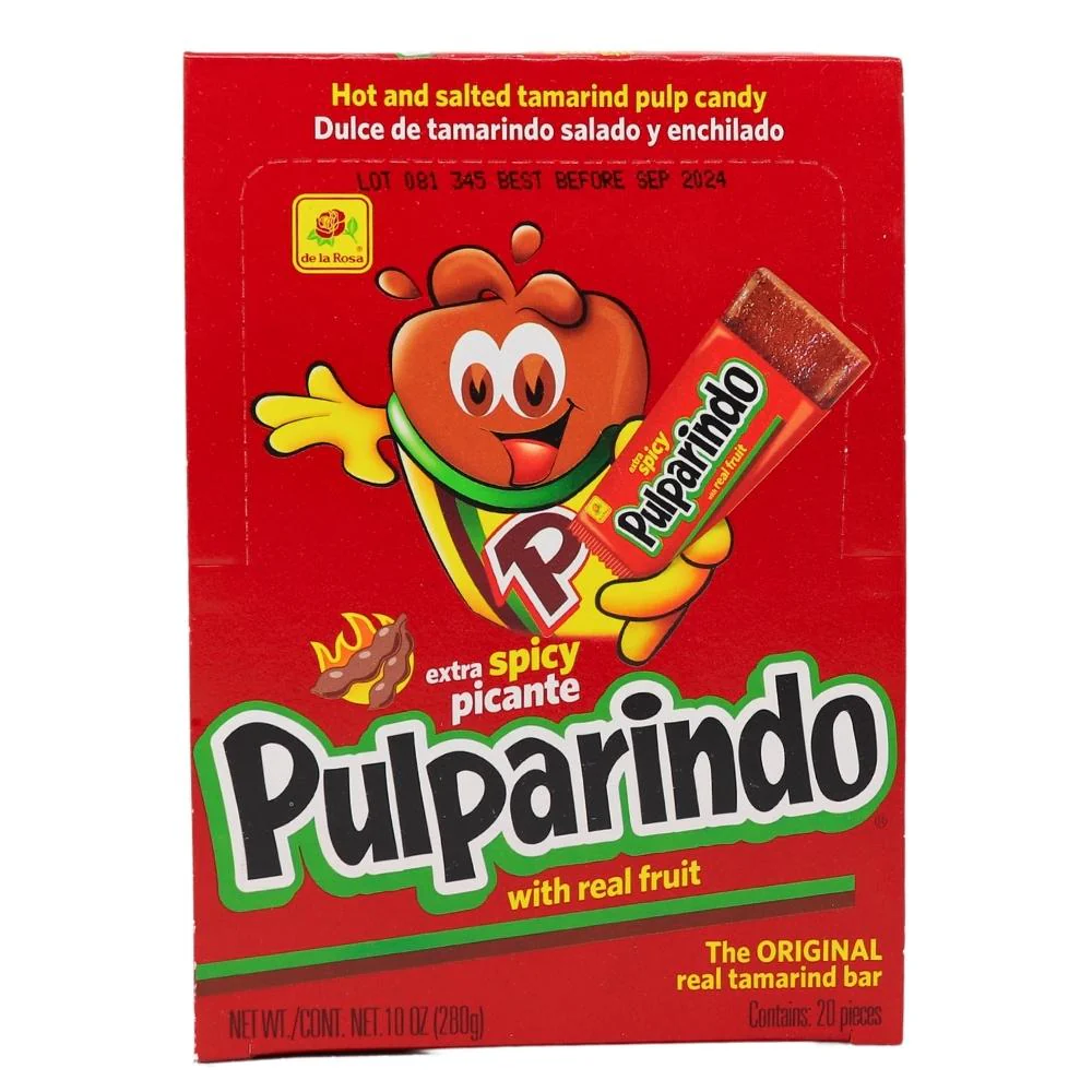 De La Rosa Pulparindo Tamarind Candy Extra Spicy - 20ct Box - Image 5