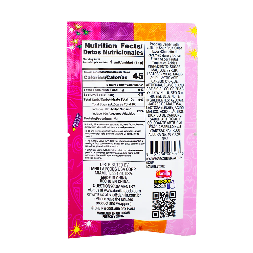Dip Loko Sour Tropical Punch Lollipop with Popping Candy - .39oz - Image 2