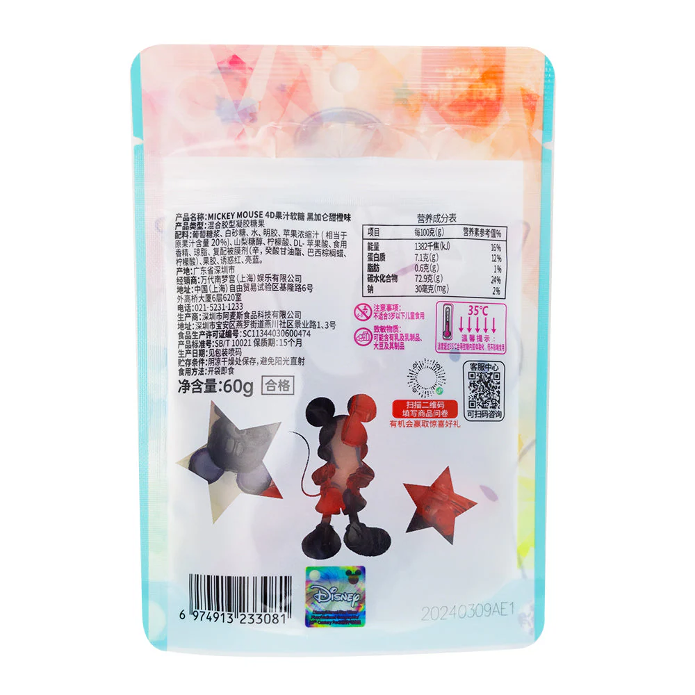 Disney 100 Mickey Mouse 4D Gummies (Japan) - 60g - Image 3