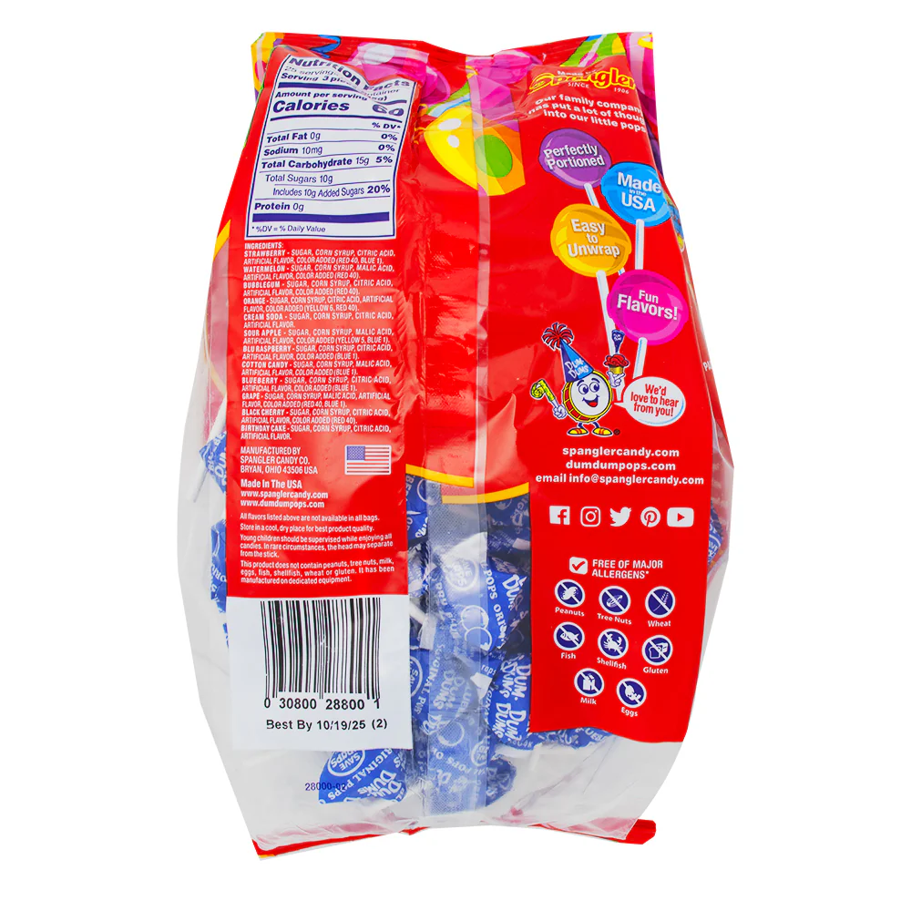 Dum Dums Color Party Blue Blueberry Lollipops - 75 CT - Image 2