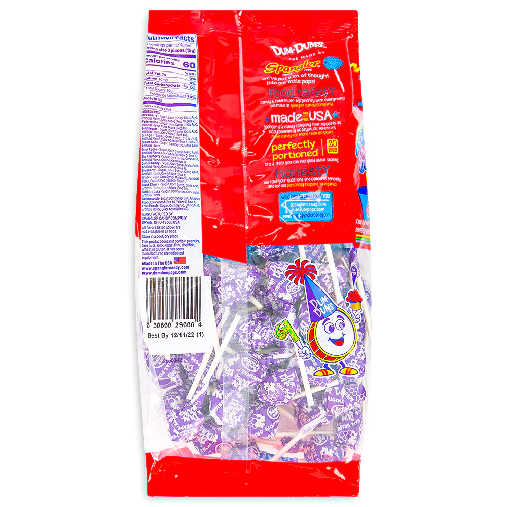 Dum Dums Color Party Purple Grape Lollipops-75 CT - Image 3