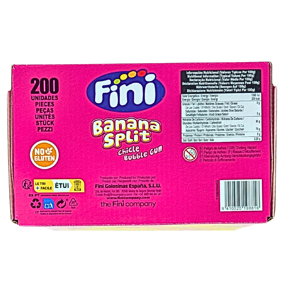 Fini Banana Split Bubble Gum (UK) - 200ct - Image 3