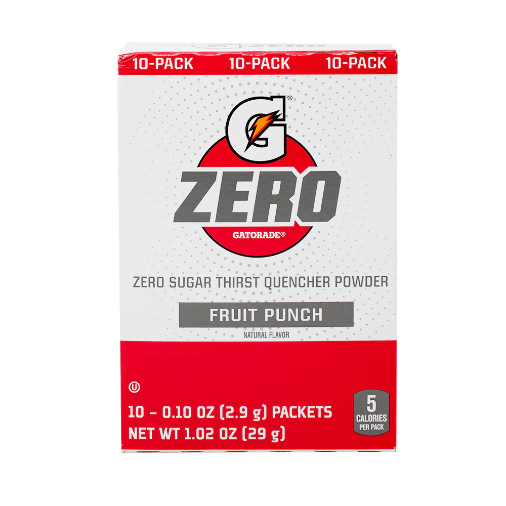 Gatorade Zero Sugar Powder Glacier Fruit Punch 10pk - 29g