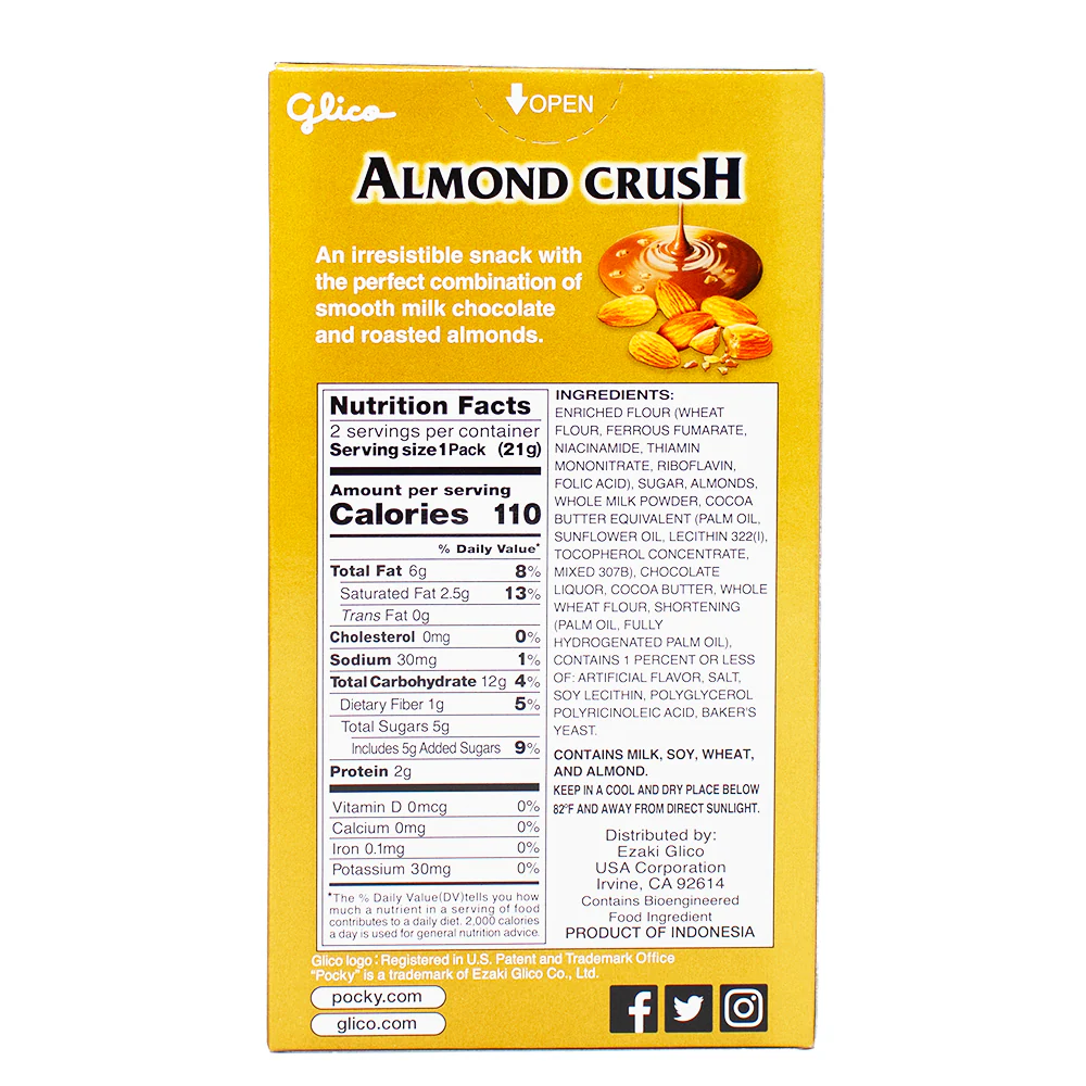 Pocky Almond Crush Chocolate Cream Covered Biscuit Sticks - 1.45oz - Image 3