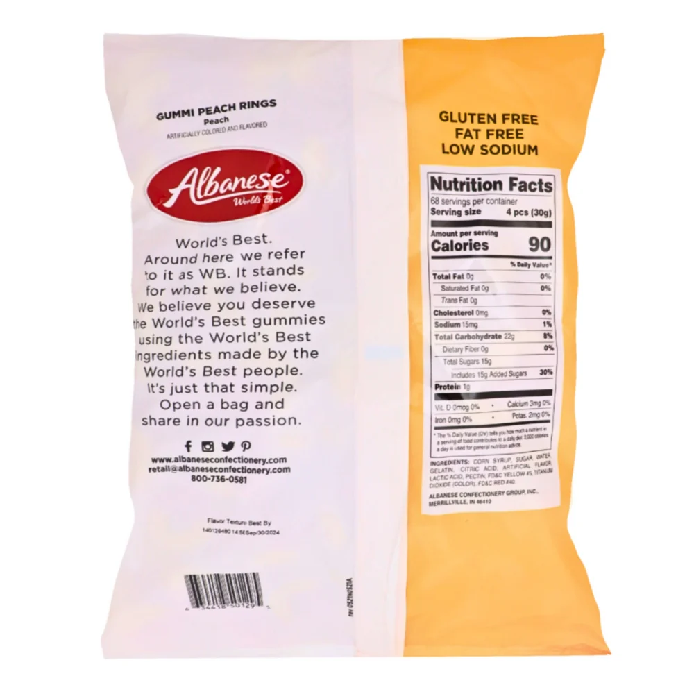 Albanese Gummi Rings-Peach - Image 2